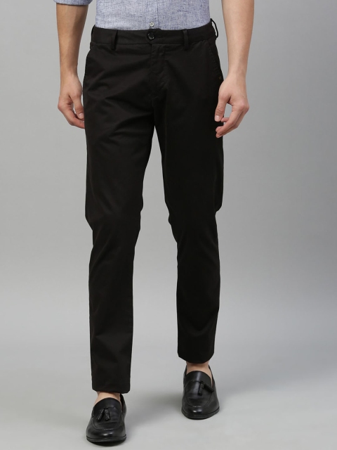 

RARE RABBIT Men Black Regular Fit Solid Regular Trousers