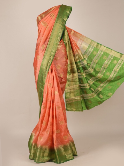 

Pothys Peach-Coloured Woven Design Jute Silk Saree