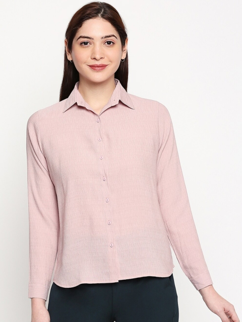 

inocenCia Women Pink Regular Fit Solid Formal Shirt