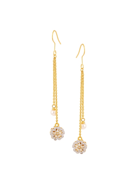 Voylla Gold-Toned Contemporary Drop Earrings