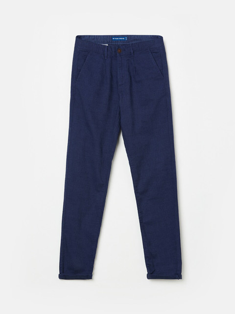 

Fame Forever by Lifestyle Boys Navy Blue Slim Fit Solid Chinos