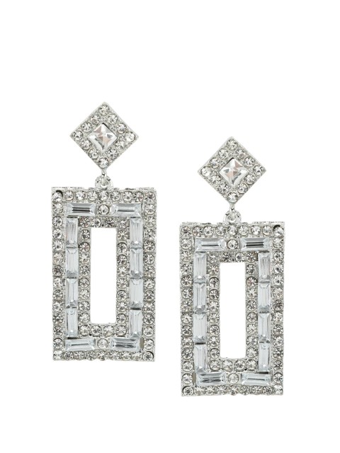 

Kazo Silver-Toned Contemporary Drop Earrings