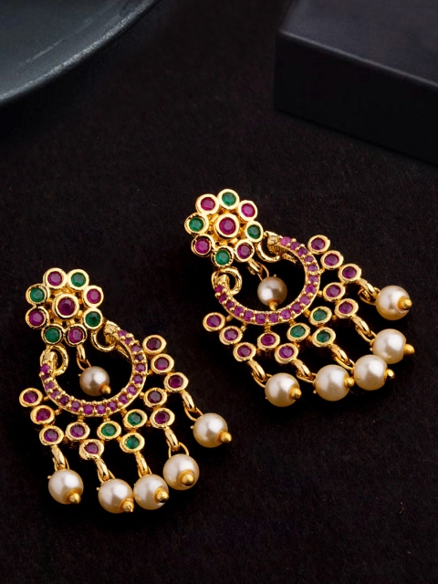

Voylla Gold-Plated Contemporary Drop Earrings