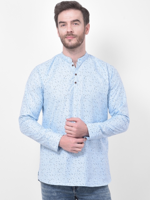 

SG LEMAN Men Blue Printed Straight Kurta