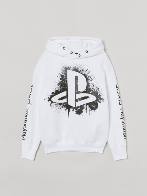 

H&M Boys White Printed Hoodie