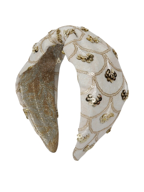 

YoungWildFree White & Gold Embellished Turban Hairband