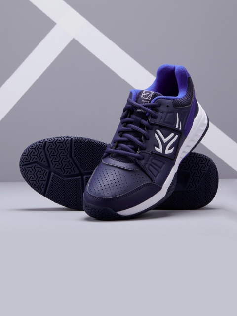 

Artengo By Decathlon Men Navy Blue & White TS160 Multi-Court Tennis Shoes