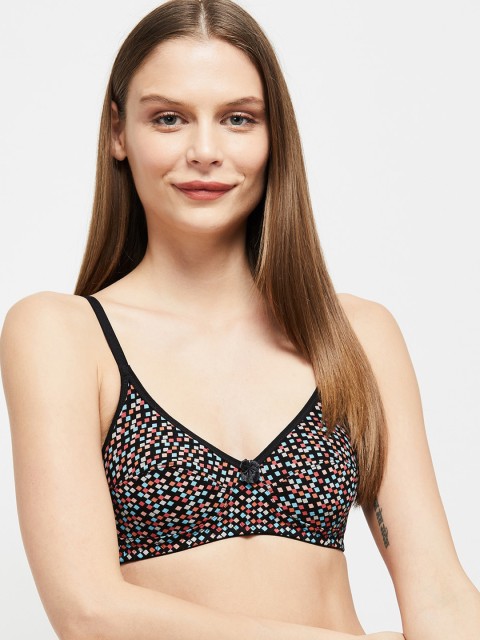 

max Black & Pink Printed Non-Wired Non Padded T-shirt Bra SU20SCB01CBLACK