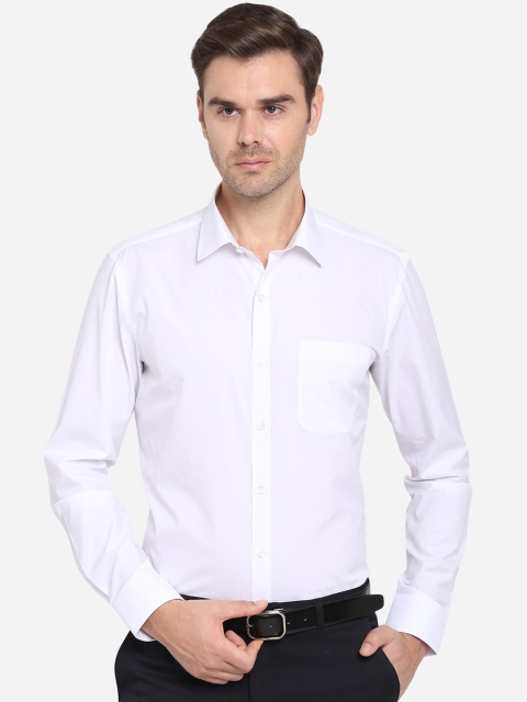 

JADE BLUE Men White Solid 100% Cotton Formal Shirt
