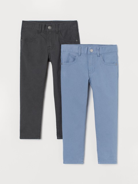 

H&M Boys Blue & Black 2-Pack Slim Fit Twill Trousers