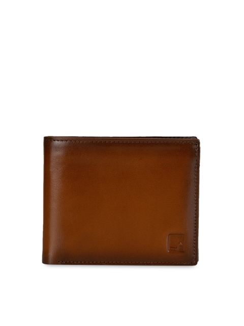 

Da Milano Men Brown Solid Two Fold Leather Wallet