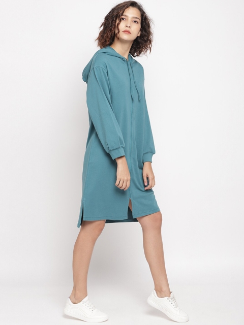 

LA LOFT Women Blue Solid Shirt Dress