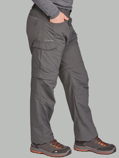 

FORCLAZ By Decathlon Men Grey Convertible and lightweight trekking Trouser