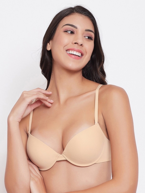 

Clovia Beige Solid Underwired Lightly Padded T-shirt Bra