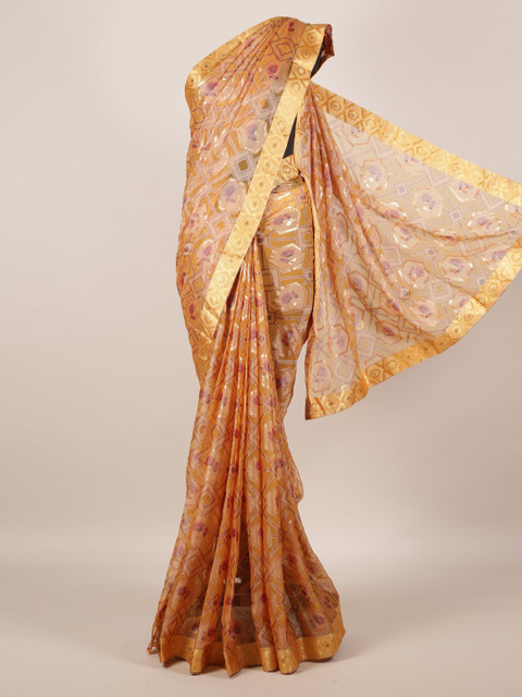 

Pothys Brown Woven Design Poly Georgette Saree