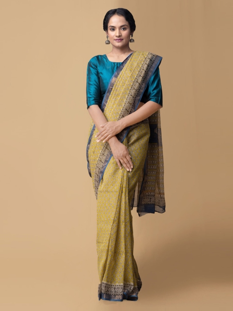 

Unnati Silks Yellow Pure Cotton Printed Kota Saree