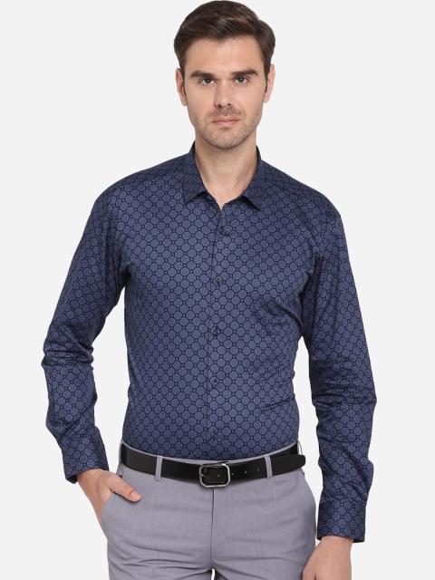 

JB STUDIO Men Blue Slim Fit Printed Casual Shirt