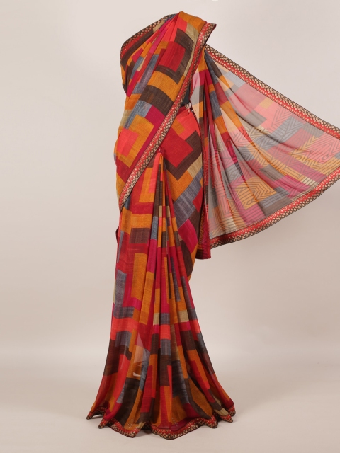 

Pothys Maroon & Black Poly Georgette Printed Saree