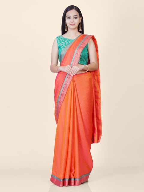 

Hastakala Orange Brasso Woven Design Banarasi Saree