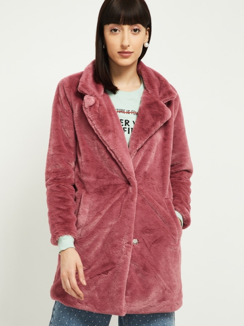 

max Women Pink Solid Longline Tailored Jacket