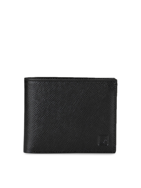 

Da Milano Men Black Textured Two Fold Wallet