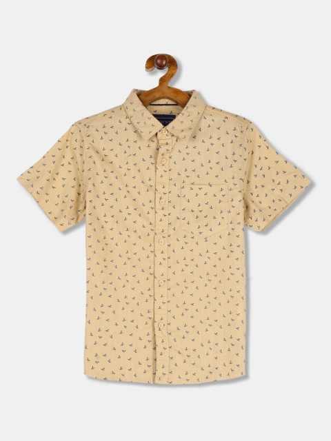 

Cherokee Boys Beige Regular Fit Printed Casual Shirt