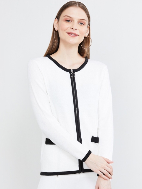 

max Women Cream-Coloured Solid Tailored Jacket