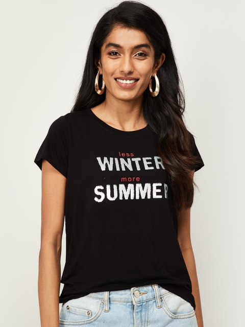 

Fame Forever by Lifestyle Women Black Printed Top