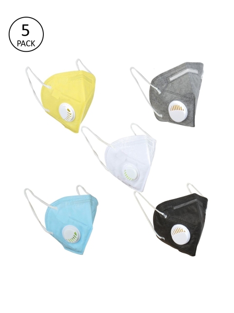 

OOMPH Unisex Pack Of 5 5-Ply Reusable Anti-Pollution KN95 Masks, White