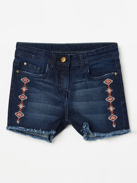 

Fame Forever by Lifestyle Girls Navy Blue Solid Slim Fit Denim Shorts