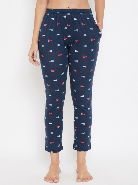

Clovia Women Blue & Red Printed Lounge Pants