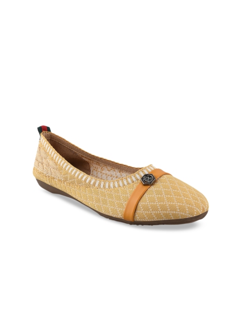 

Stelatoes Women Yellow Textured Ballerinas
