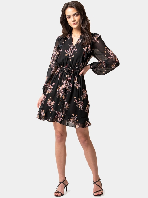 

Forever New Women Black Printed Fit and Flare Dress