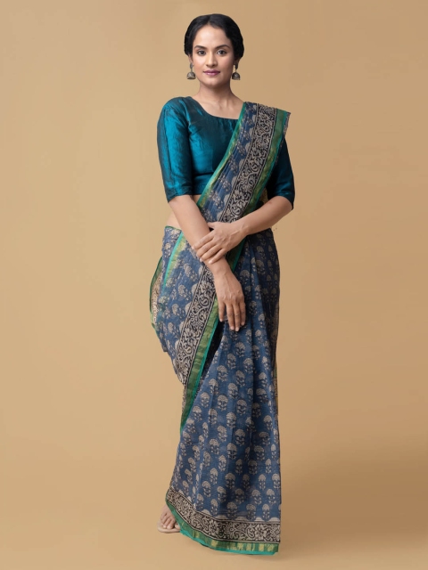 

Unnati Silks Yellow Pure Cotton Printed Kota Saree