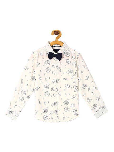 

Cherokee Boys Off-White Regular Fit Printed Casual Shirt