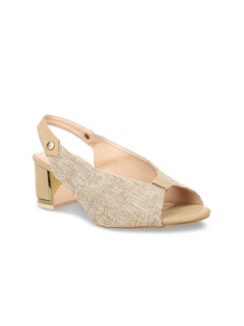 

Flat n Heels Women Khaki Woven Design Pumps