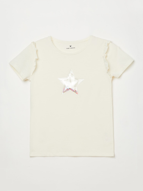 

Fame Forever by Lifestyle Girls Off-White Solid Top