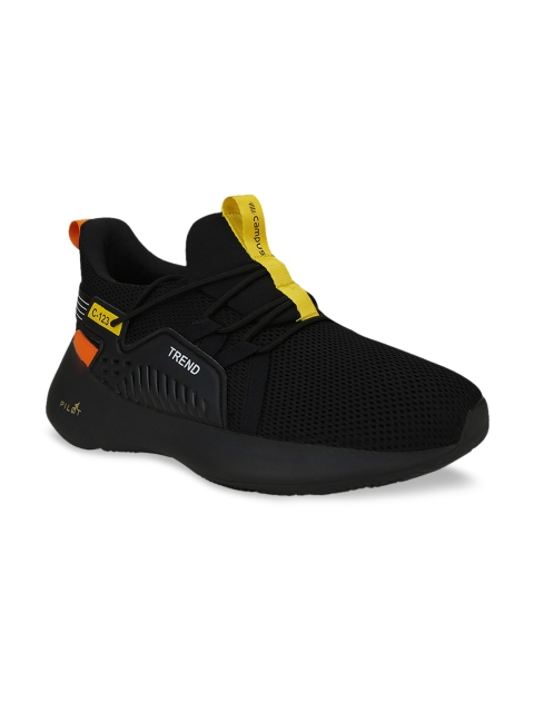 

Campus Men Black & Yellow Mesh Pilot 5 Mid-Top Running Shoes