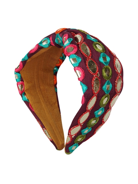 

YoungWildFree Maroon Embellished Hairband