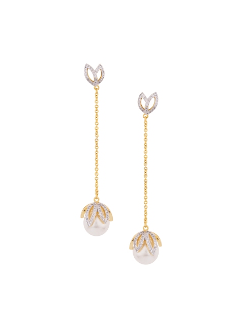 

Voylla Gold-Toned Contemporary Drop Earrings