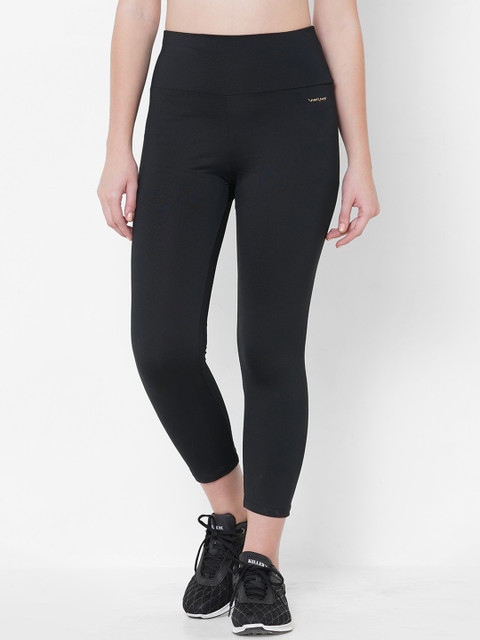 

Sweet Dreams Women Black Solid Cropped Workout Tights