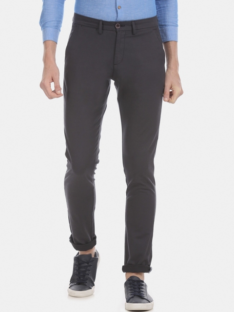 

True Blue Men Brown Slim Fit Solid Regular Trousers