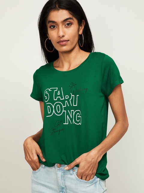 

Fame Forever by Lifestyle Women Green Printed Top