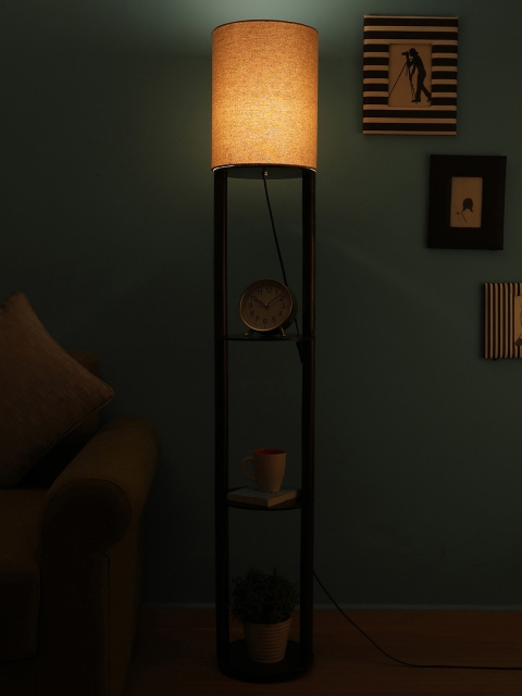 

SANDED EDGE Brown & Grey Solid Traditional Floor Lamp with Shade