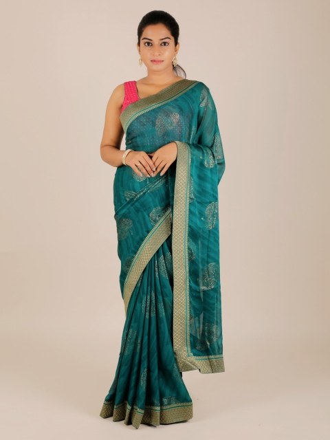 

Pothys Green Woven Design Poly Georgette Saree