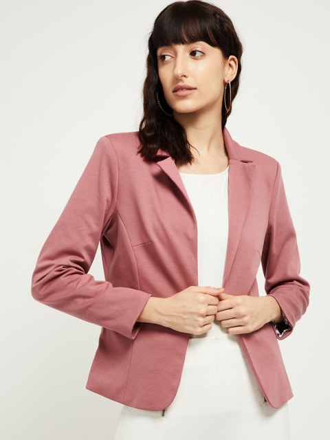 

max Women Pink Solid Tailored Jacket