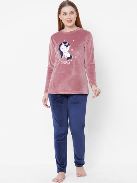 

Sweet Dreams Women Pink & Blue Night Suit