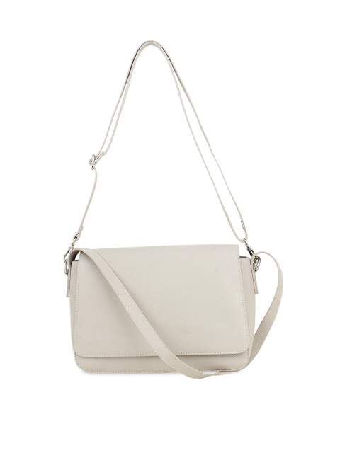 

echt Beige Solid Leather Shoulder Bag