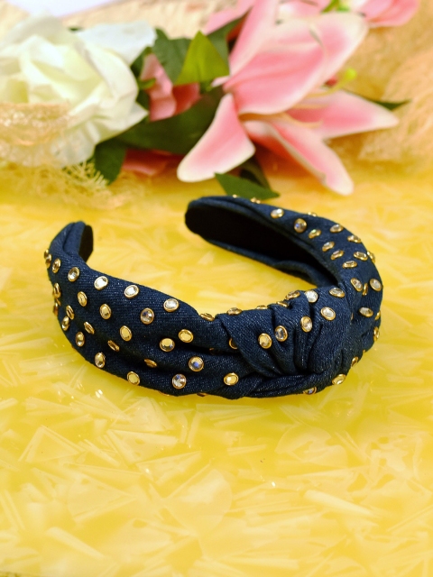 

YoungWildFree Navy Blue Embellished Hairband
