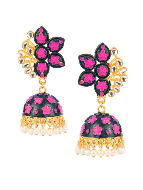 

DESI COLOUR Multicoloured & Pink Contemporary Jhumkas, Multi